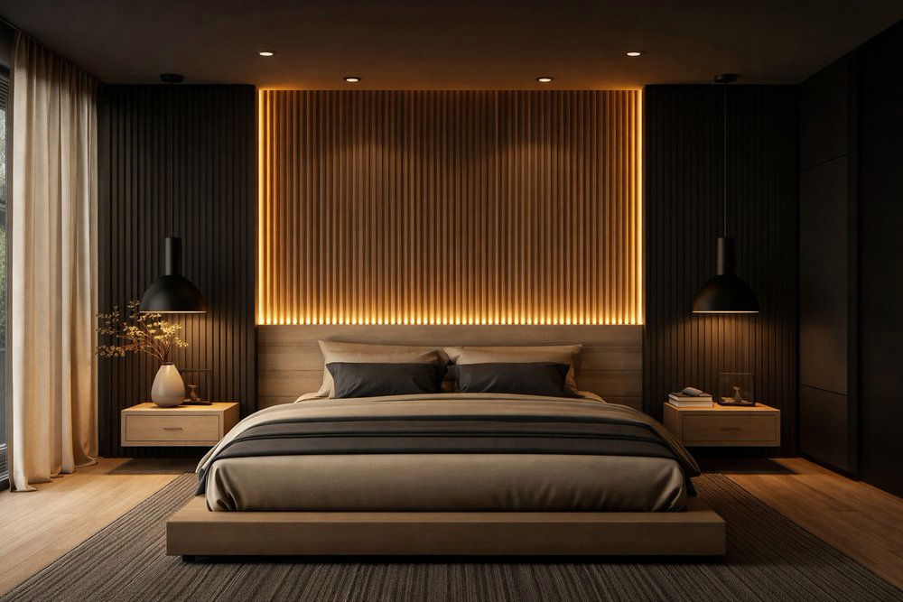 Schallabsorbierende Holzwandplatte (270 × 110 cm)