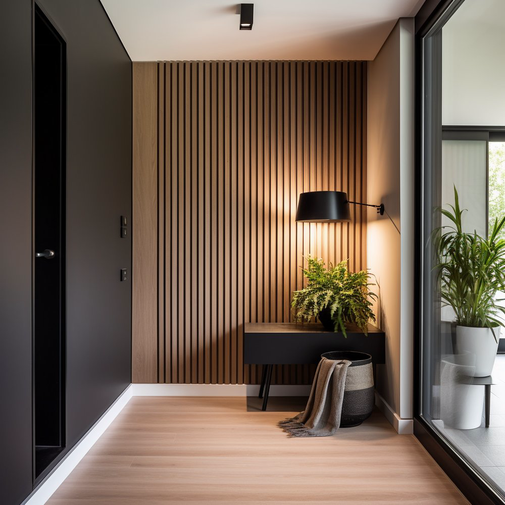 Schallabsorbierende Holzwandplatte (270 × 110 cm)